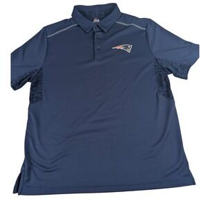 Majestic New England Patriots Mens Cool Base Polo Shirt Navy Blue Large NFL